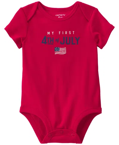 Carter's Cater's Baby Boys' Or Girls' Fourth Of July Short-sleeve Bodysuit In Red