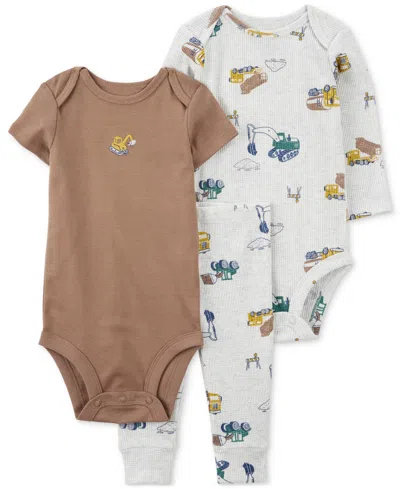 Carter's Babies' Construction Bodysuits & Pants, 3 Piece Set In Assorted