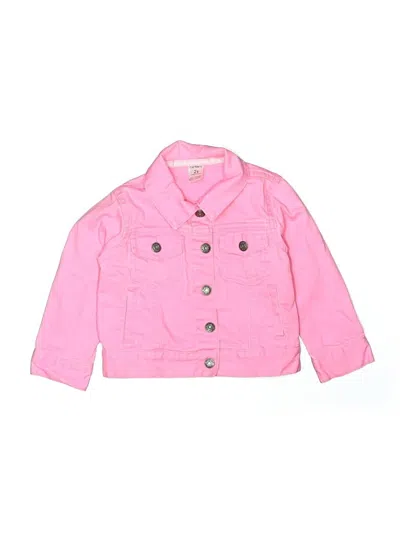 Pre-owned Carter's Kids' Denim Jacket In Pink