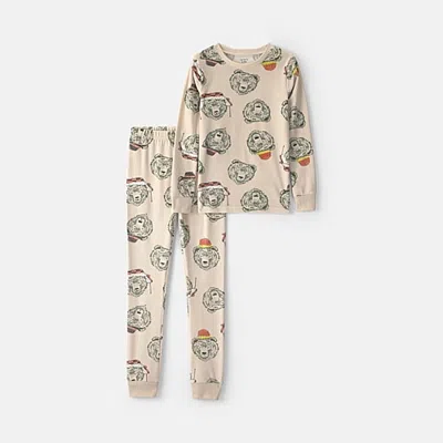 Carter's Dreamplush Little & Big Kid Boys Crew Neck Long Sleeve 2-pc. Pajama Set In White