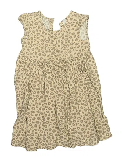 Pre-owned Carter's Kids' Dress In Tan