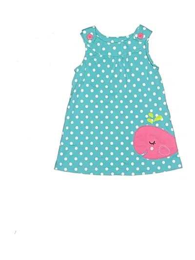 Pre-owned Carter's Kids' Dress In Teal