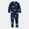 Carter's Family Matching Christmas Haul Baby Boys Footed Round Neck Long Sleeve Matching Family Footed Pajama In Blue