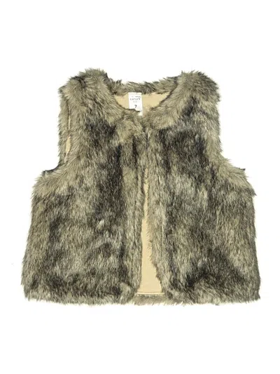 Pre-owned Carter's Kids' Faux Fur Vest In Gold