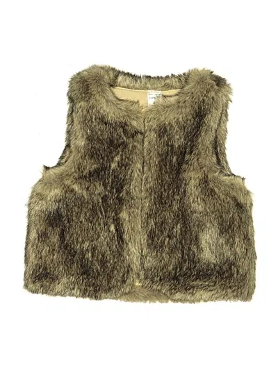 Pre-owned Carter's Kids' Faux Fur Vest In Gold