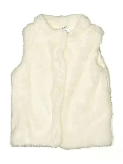 Pre-owned Carter's Kids' Faux Fur Vest In Ivory