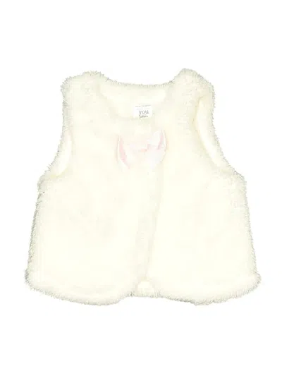 Pre-owned Carter's Babies' Faux Fur Vest In Ivory