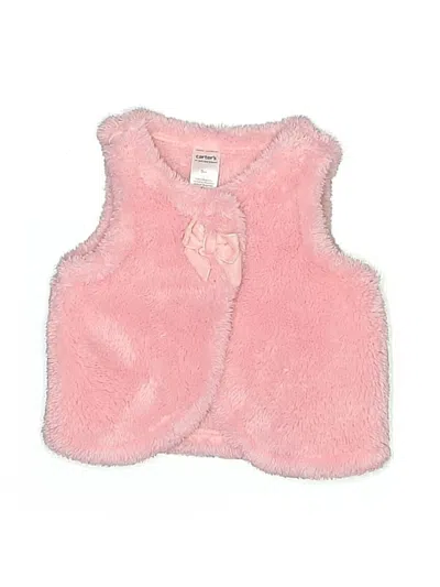 Pre-owned Carter's Babies' Faux Fur Vest In Pink