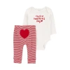Carter's First Valentines Day Baby Unisex 2-pc. Pant Set In Red