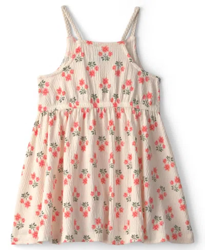 Carter's Babies' Girls' 2t-5t Floral Ruffle Dress In Pink