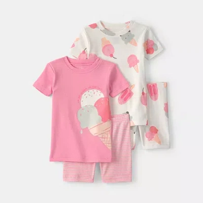 Carter's Babies' Girls 4-pc. Pajama Set In Pink