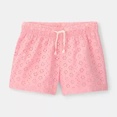 Carter's Kids' Girls Mid Rise Pull-on Short In Pink
