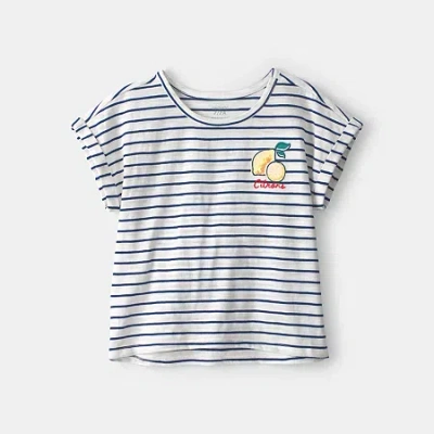 Carter's Kids' Girls Round Neck Short Sleeve Regular Fit Graphic T-shirt In White