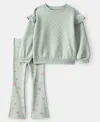 Carter's Baby Girls 2-piece Butterfly Sweater And Pants Set In Green
