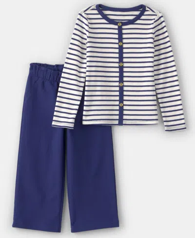Carter's Babies' Girls Toddler 2t-5t 2-piece Striped Long-sleeve Sweater And Pants Set In Multi