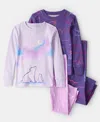 Carter's Girls Toddler 2t-5t 4-piece Penguin And Polar Bear Snug Fit Long-sleeve And Pants Pajama Set In Purple