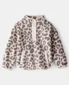 Carter's Girls Toddler 2t-5t Cheetah Quarter-snap Pull-on Sweatshirt In Multi