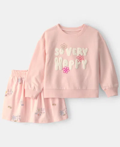 Carter's Babies' Girls' Toddler 2t-5t Easter 'so Very Hoppy' Top And Skort, 2-piece Set In Multi