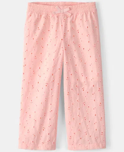 Carter's Babies' Girls' Toddler 2t-5t Eyelet Regular Fit Pants In Pink