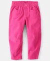 Carter's Girls Toddler 2t-5t Heart Pocket Barrel Elastic Waistband Pants In Pink