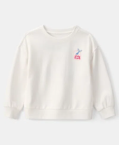 Carter's Babies' Girls' Toddler 2t-5t Mermaid French Terry Pull-on Sweatshirt In White