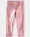 Carter's Girls Toddler 2t-5t Pull-on Stretch Metallic Leggings In Pink