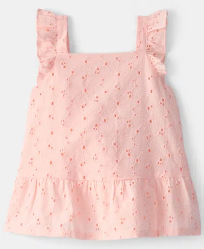 Carter's Babies' Girls' Toddler 2t-5t Sleeveless Eyelet Top In Pink