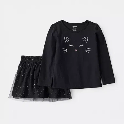 Carter's Babies' Halloween Tulle Cat Toddler Girls 2-pc. Skort Set In Black