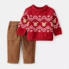 Carter's Holiday Baby Boys 2-pc. Pant Set In Red