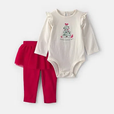 Carter's Holiday Baby Girls 2-pc. Pant Set In White
