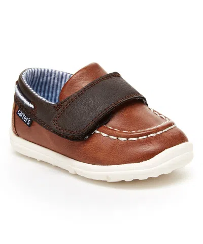 Carter's Kids' Jaden-p-b Toddler Brown Moc Toe Slip-on Casual Boat Shoe Jobb558