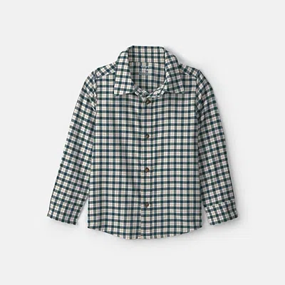 Carter's Little & Big Kid Boys Long Sleeve Cuffed Regular Fit Button-down Shirt In Blue