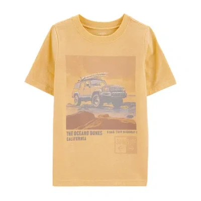 Carter's Little & Big Kid Boys Round Neck Short Sleeve Regular Fit Graphic T-shirt In Gold