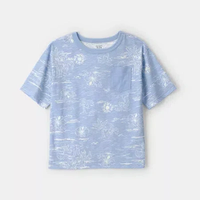 Carter's Little & Big Kid Boys Round Neck Short Sleeve T-shirt In Blue