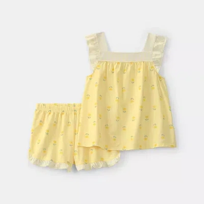 Carter's Little & Big Kid Girls 2-pc. Pajama Set In Yellow