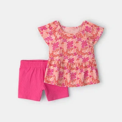 Carter's Little & Big Kid Girls 2-pc. Short Set In Pink