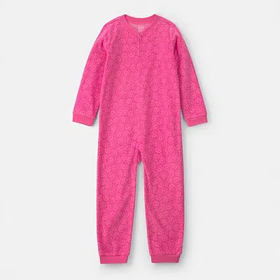Carter's Little & Big Kid Girls Crew Neck Long Sleeve One Piece Pajama In Pink