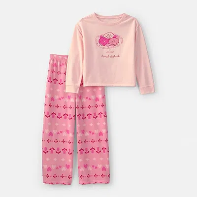 Carter's Little & Big Kid Girls Fleece Crew Neck Long Sleeve 2-pc. Pajama Set In Pink