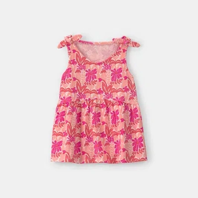 Carter's Little & Big Kid Girls Round Neck Sleeveless Peplum Top In Pink