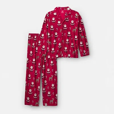 Carter's Little & Big Kid Unisex Fleece V-neck Long Sleeve 2-pc. Pajama Set In Neutral