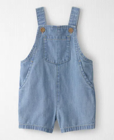 Carter's Little Plane By Carters Baby Boys' Chambray Square Neck Shortall In Blue