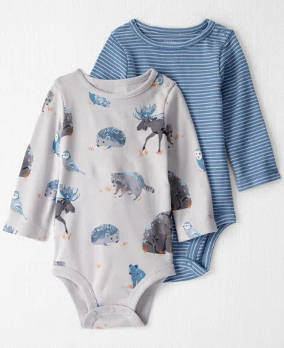 Carter's Little Planet By  Baby Boys 2-pack Organic Long Sleeve Bodysuits In Blue