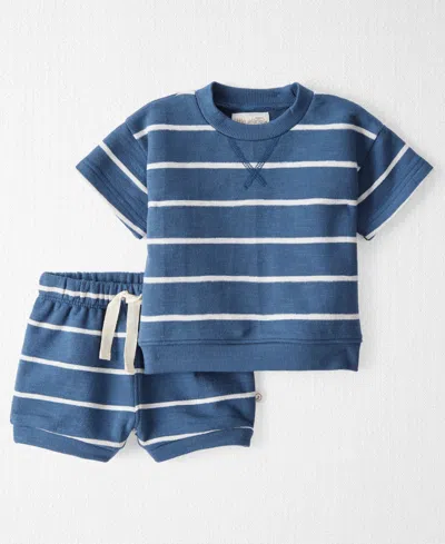 Carter's Little Planet By  Baby Boys 2-pc. Organic Cotton French Terry Top & Shorts Knit Set In Dark Sea Blue