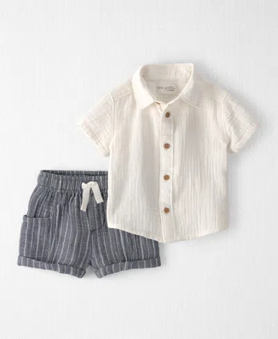 Carter's Little Planet By  Baby Boys' Collared Shirt And Shorts, 2-piece Set In Multi