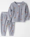 Carter's Little Planet By  Baby Boys Or Baby Girls 2-piece Organic Waffle Knit Top And Pant Set In Gray
