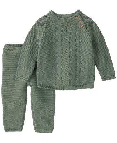 Carter's Little Planet By  Baby Boys' Or Baby Girls' Cable-knit Long-sleeve Top And Pants, 2-piece Se In Green