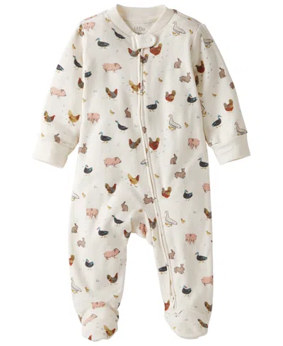 Carter's Little Planet By  Baby Boys' Or Baby Girls' Farm Friends Footed Coveralls In Multi