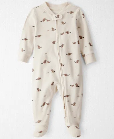 Carter's Little Planet By  Baby Boys Or Baby Girls Organic Beaver Creek Print Sleep And Play Pajamas In Brown