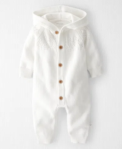Carter's Little Planet By  Baby Boys Or Baby Girls Organic Sweater Knit Pointelle Jumpsuit In White
