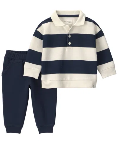 Carter's Little Planet By  Baby Boys' Striped Long-sleeve French Terry Top And Pants, 2-piece Set In Multi